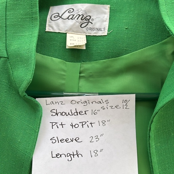 Vintage Lanz Originals Kelly Green Bolero Jacket Size M - Picture 11 of 11